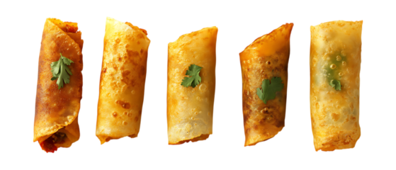 Pack of Dosas Against Transparent Background for Culinary Branding, Indian Cuisine Promotion, or Restaurant Design Projects