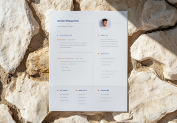 Minimal Resume With Orange and Blue Accent