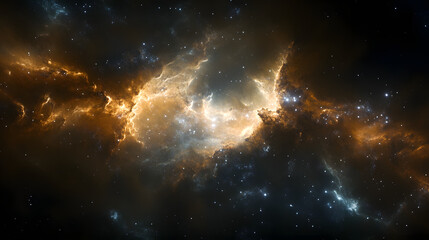 Naklejka premium A cosmic bridge of gas and dust connecting two star clusters.