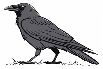 crow on a white background