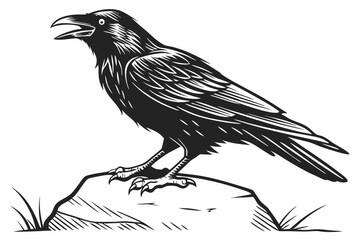 vector illustration of a crow