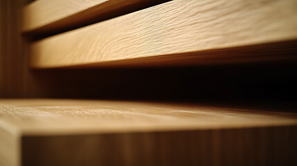Close-Up of Wooden Staircase Steps
