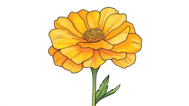 yellow marigold flower on white background clip art preview