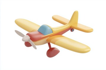 plane. Aircraft icon. 3d rendering isolated on white background. Cartoon plastic style icon
