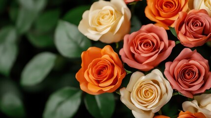 Obraz premium Artificial flower making Concept, Macro Shot of Vibrant Artificial Roses with Realistic Colors on a Soft Green Background