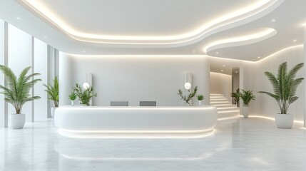 Fototapeta premium Modern minimalist lobby reception area