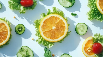 Fresh fruit and vegetable pattern