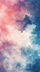 Obraz premium A vibrant abstract cosmic scene featuring swirling colors of pink, blue, and white, evoking a mystical atmosphere.