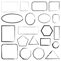 Set of 20 Grunge frame vector . Vector grunge borders. Frames vector collection. grunge frame templates . Vector illustration. Eps file 23.