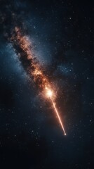 Obraz premium A stunning cosmic scene showcasing a bright celestial beam piercing through a starry night sky.