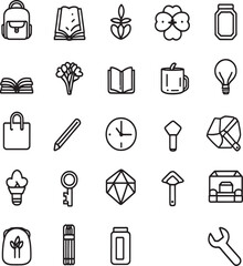 Icon Set Silhouette Vector