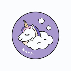 vector illustration of a unicorn sleepy time