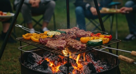 meat on the grill, party, barbecue