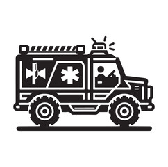 Emergency vehicle silhouette vector illustration
