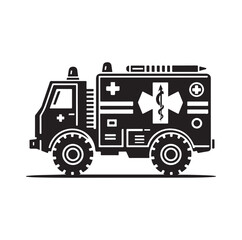 Emergency vehicle silhouette vector illustration