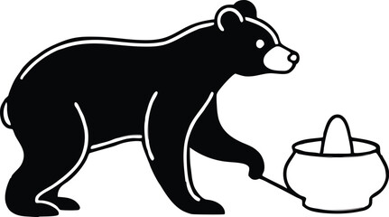 a-black-bear-opens-a-honey-stand-how-does-it-avoid.eps