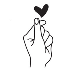 hand in the form of heart