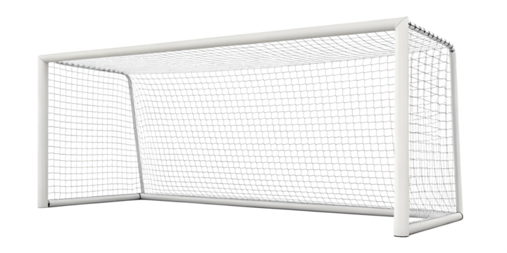 digital illustration of soccer goal with white frame and net