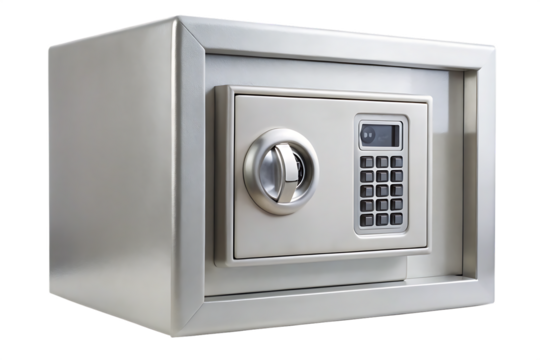 security metal safe isolated on white background PNG