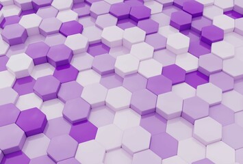 A soothing blend of purple and white hexagons creates a harmonious and elegant pattern.