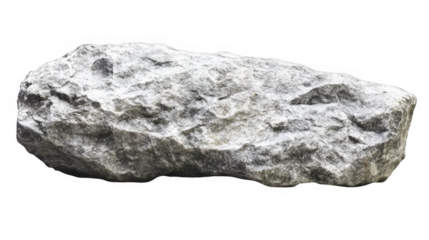 Large, textured, isolated gray boulder stone with detailed surface, offering a natural aesthetic, showcasing rock formation characteristics on a transparent background, PNG image, PNG file.