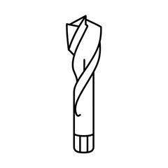 Drill Bit Line Art: A clean and minimalist line art illustration of a drill bit, showcasing its sharp, intricate design. Perfect for DIY projects, tool guides, and construction-related visuals. 