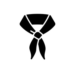 Neck Scarf Icon: A simple yet stylish neck scarf icon, perfect for fashion, accessories, and apparel designs.  The icon features a classic neck scarf design tied in a neat knot.