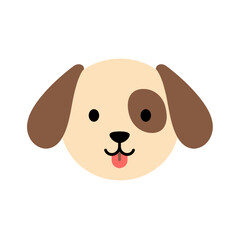 Playful Pup Portrait: A charming, cartoon-style illustration features a cheerful puppy head, perfect for children's designs or pet-themed projects.
