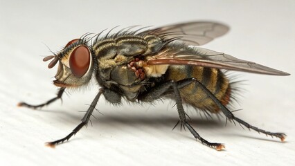 Blowfly on studio background