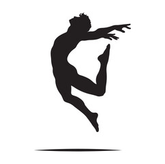 high jump pose silhouette vector illustration

