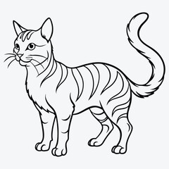 Obraz premium American Curl silhouette white background illustration, Generative Ai