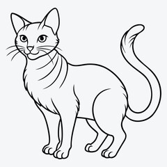 Obraz premium American Curl silhouette white background illustration, Generative Ai