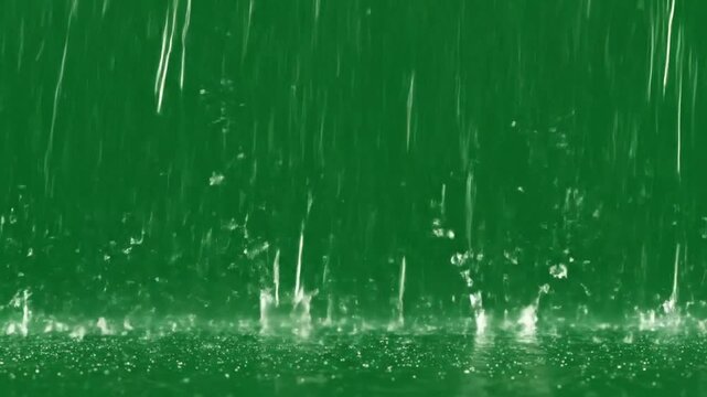 Green Screen Rain Falling Background for Creative Visual Effects Projects
