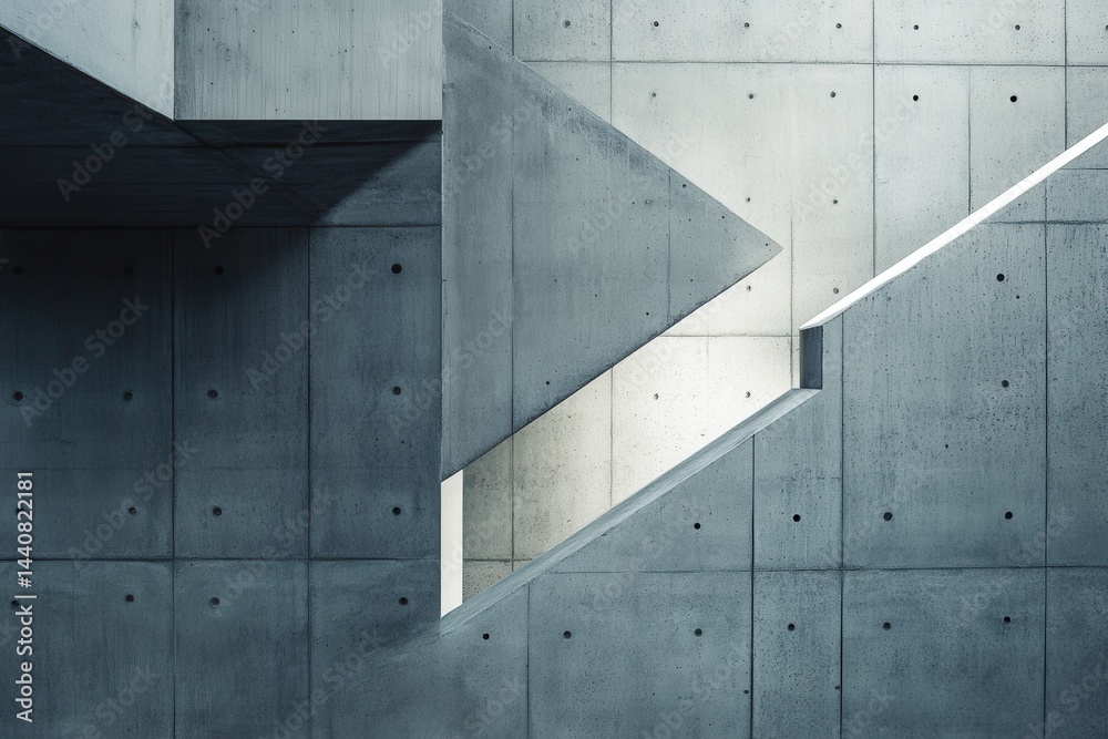 Aufkleber abstract architectural photograph featuring geometric concrete shapes with a play of light and shado