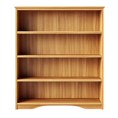 Scandinavian Wooden Bookshelf Design on transparent background