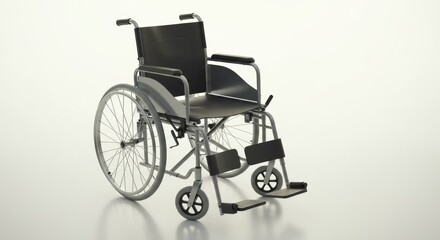 Fototapeta premium Realistic hospital wheelchair in bright clean background