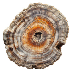 Tree Stump Growth Rings Image on transparent background