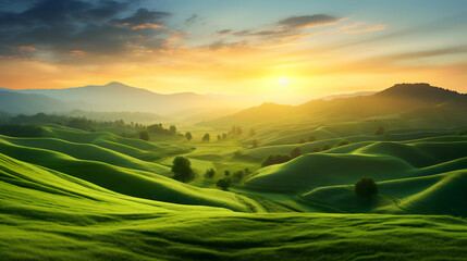Naklejka premium sunrise in the mountains