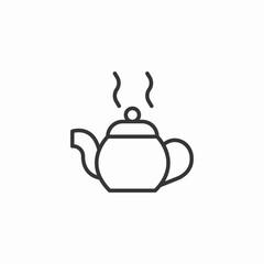 steaming teapot icon sign vector
