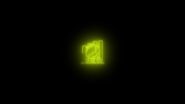 a glowing neon trend icon animation video on black background