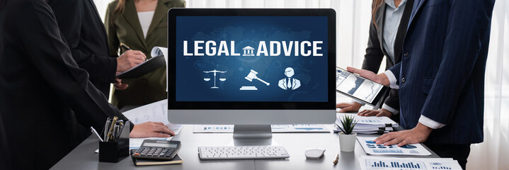 Smart legal advice website for people searching for brisk law knowledge in digital device screen...
