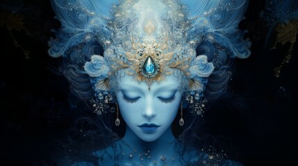 Spiritual portrait with the ethereal connection to the divine