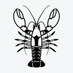 American Lobster line art white background illustration, Generative Ai