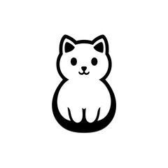 A cute and minimalistic illustration of a cat, featuring a round body and friendly expression. Perfect for pet lovers and animal-themed projects, conveying warmth and charm.