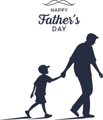 Father and Son Silhouette Illustration&mdash;Happy Father&rsquo;s Day Greeting