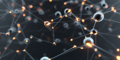 A close-up view of interconnected nodes representing a network