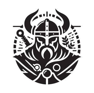 viking warrior silhouette vector illustration