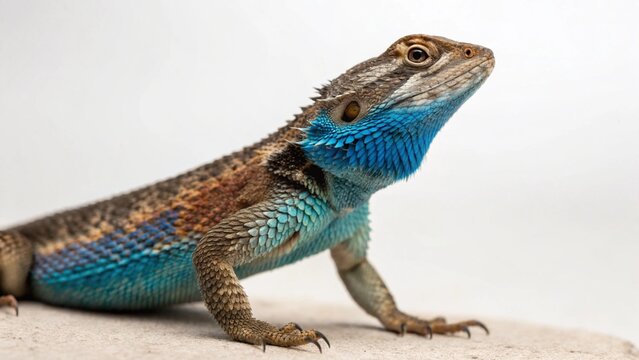 Blue Belly Lizard on studio background