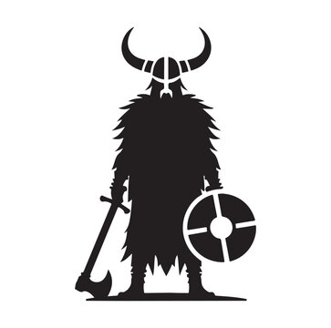 viking warrior silhouette vector illustration