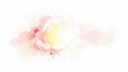 An artistic illustration of an atom with a colorful background.